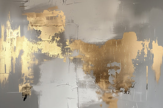 Gouden echo - Abstract schilderij- plexiglas schilderij - kunst