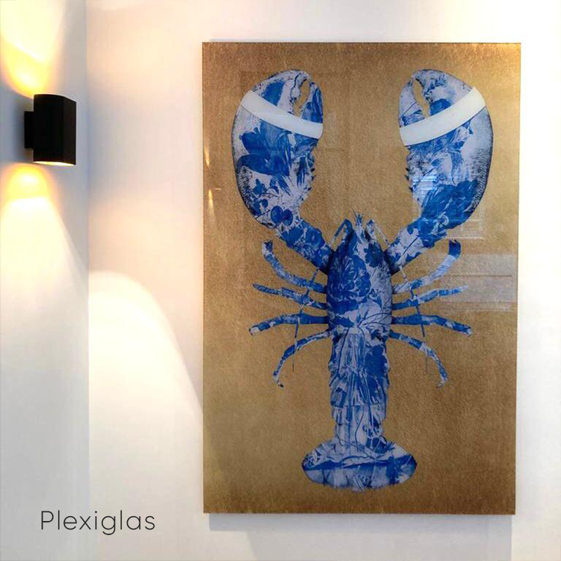 Lobster Royal Blue- plexiglas schilderij - kunst