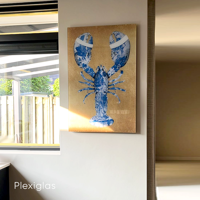 Lobster Royal Blue- plexiglas schilderij - kunst