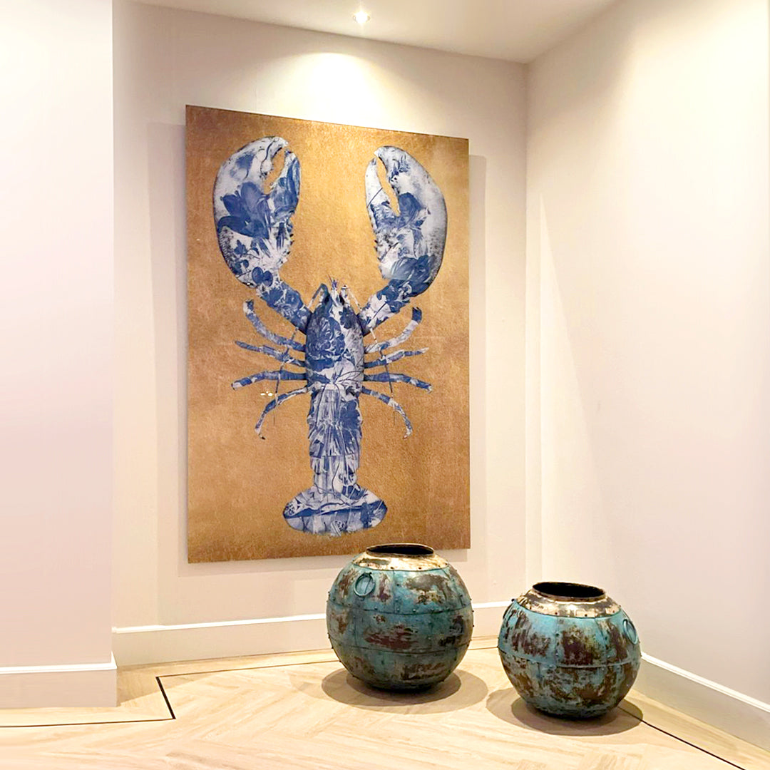 Lobster Royal Blue zonder bandjes- plexiglas schilderij - kunst