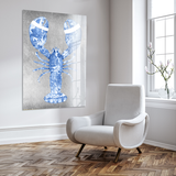 Lobster Silver Blue verticaal- plexiglas schilderij - kunst