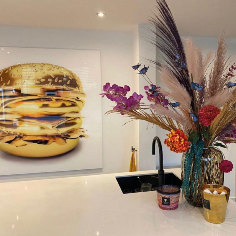 Burger Cheesy- plexiglas schilderij - kunst