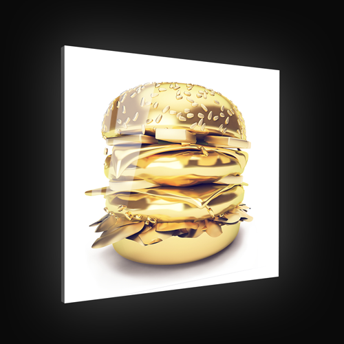 Burger Cheesy- plexiglas schilderij - kunst