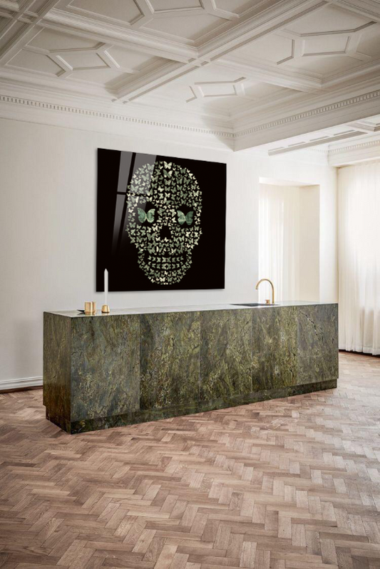 Dollar Skull- plexiglas schilderij - kunst