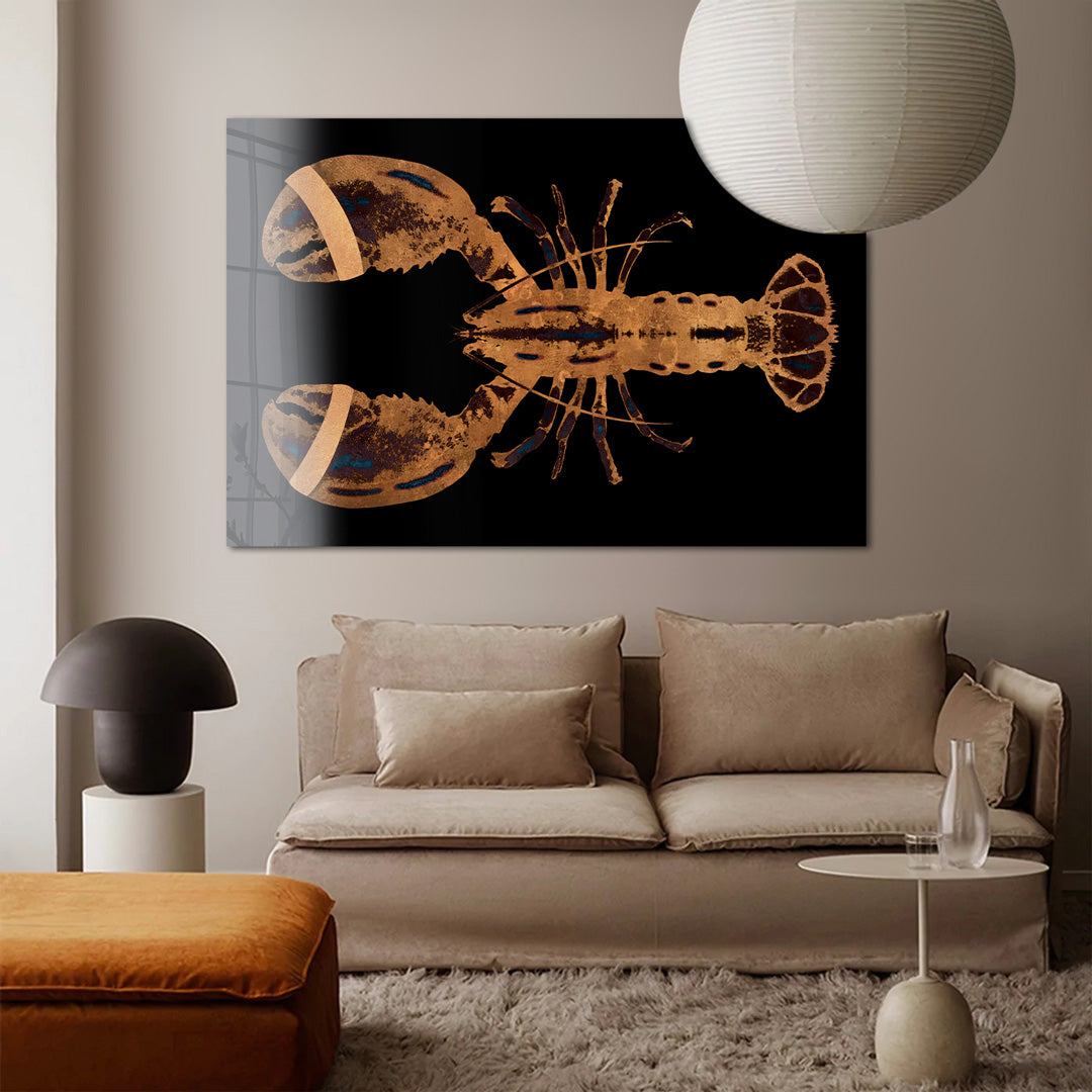 Lobster Black Horizontaal- plexiglas schilderij - kunst