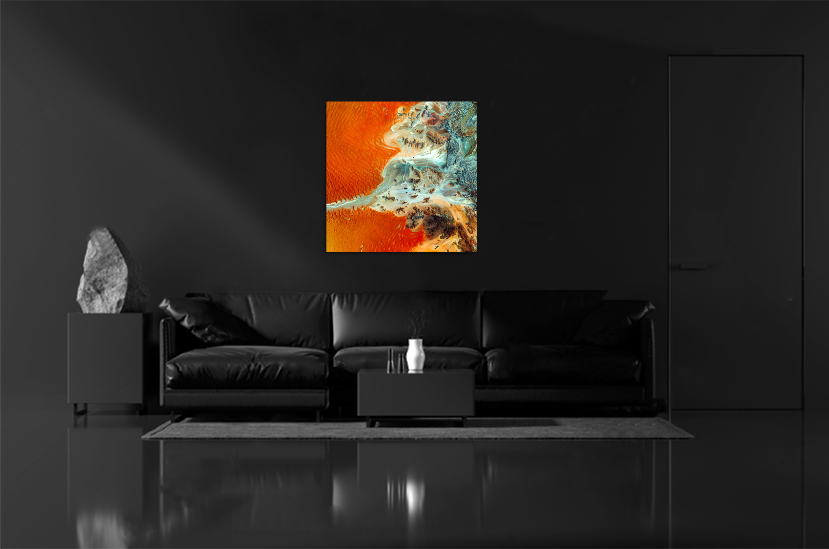 Orange wave - Abstract schilderij- plexiglas schilderij - kunst