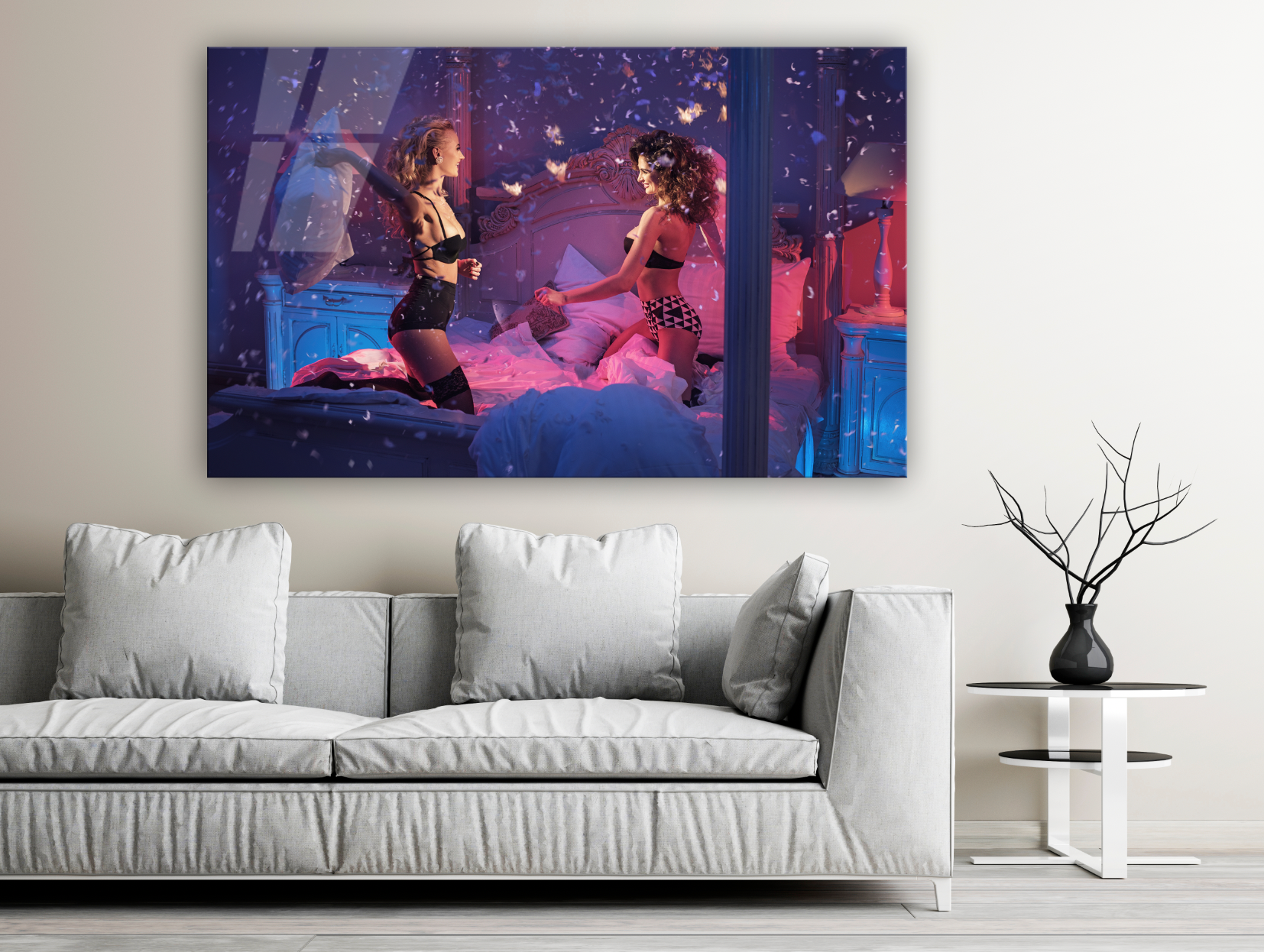 Pillow Fight- plexiglas schilderij - kunst